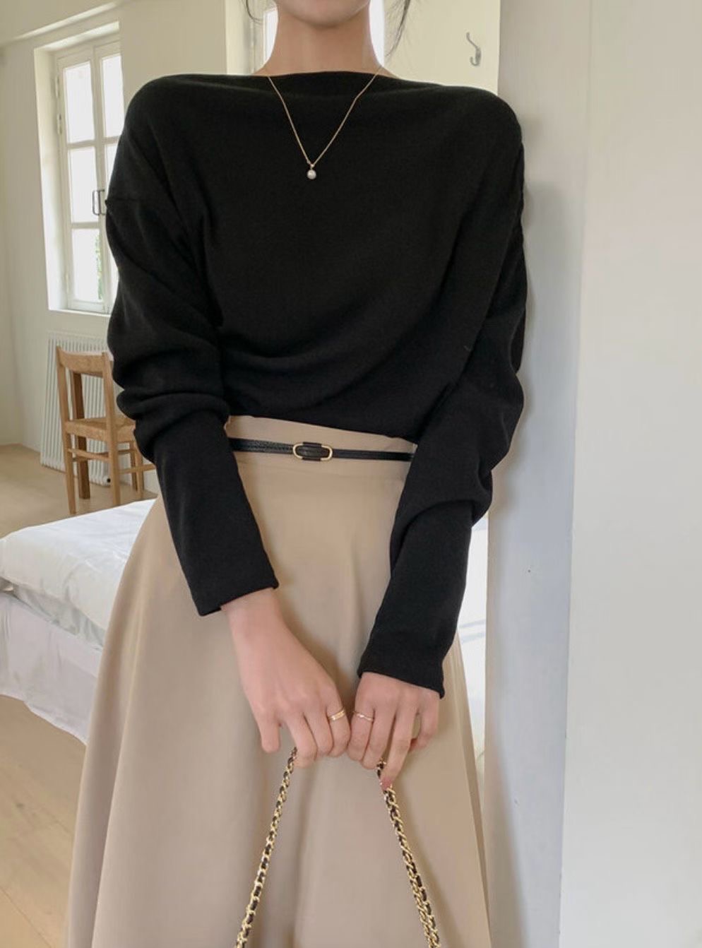 MARE MOHE東大門直郵女士新品時尚熱賣職業人氣25秋冬長袖T恤MARE MOHE長袖T恤圖色1