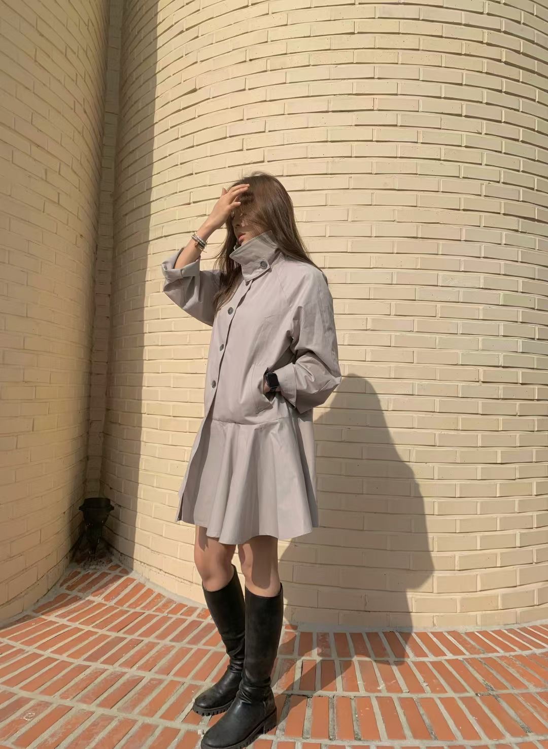 MARE MOHE東大門直郵女士新品25秋冬熱賣時尚職業長款風衣MARE MOHE長款風衣圖色1