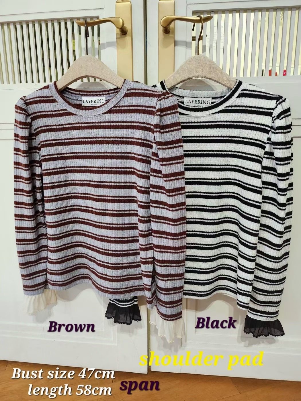 LAYERING東大門實拍女士新品時尚25秋冬職業熱賣人氣長袖T恤LAYERING長袖T恤