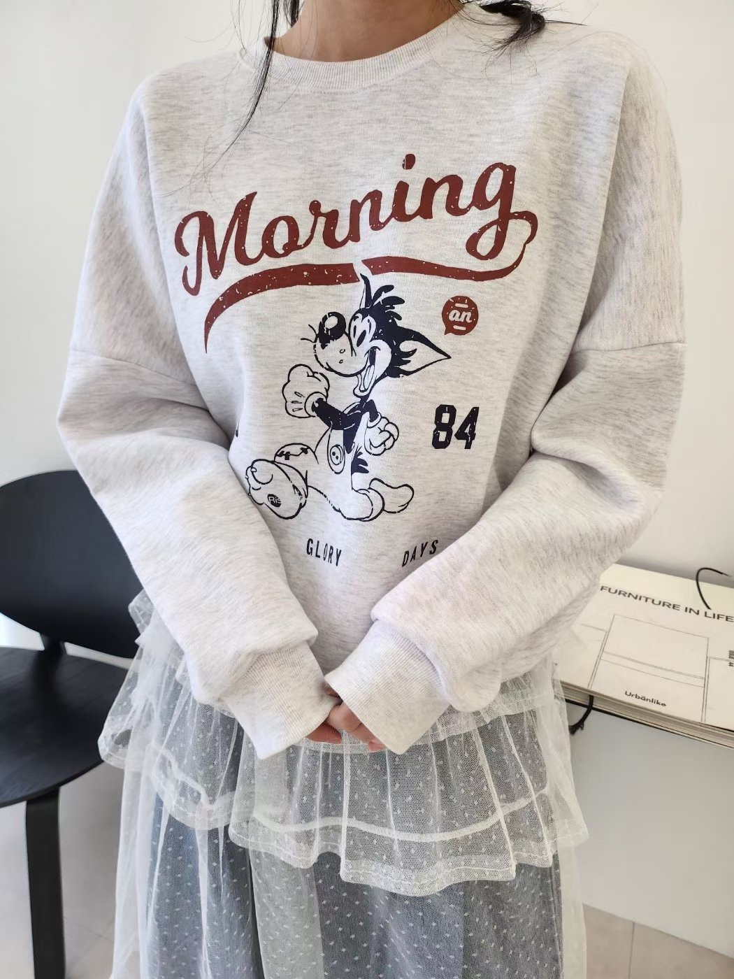 LAYERING韓國直郵女裝新品時尚25秋冬職業人氣休閑衛衣加絨LAYERING衛衣圖色2