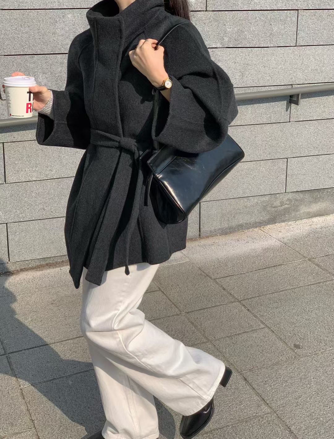 MARE MOHE東大門代購女士新品25秋冬人氣職業休閑短款大衣MARE MOHE短款大衣圖色3