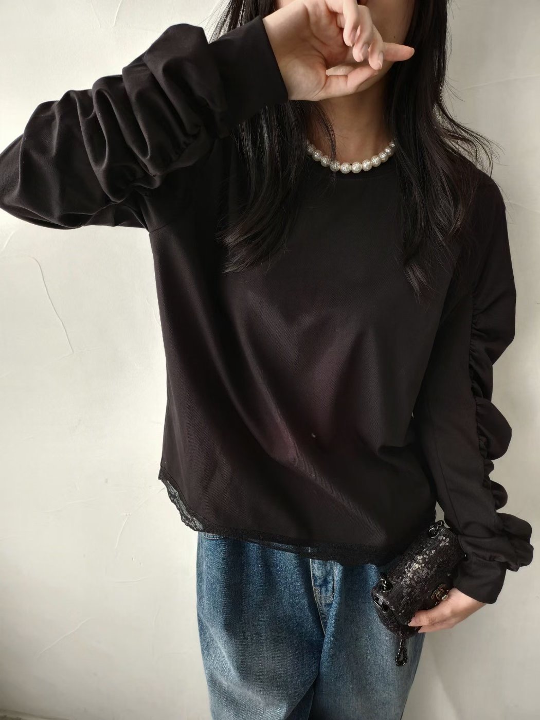 LAYERING東大門直郵㊣女士新款推薦真品時尚人氣職業長袖T恤LAYERING長袖T恤圖色2