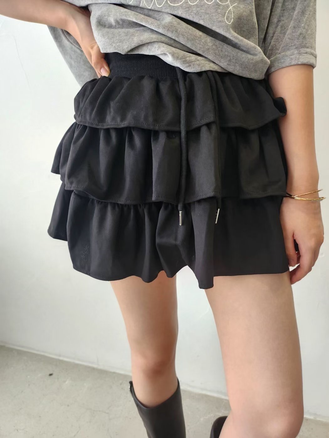 LAYERING東大門直郵㊣女士新品26春夏時尚人氣熱賣休閑裙褲絨LAYERING裙褲圖色2