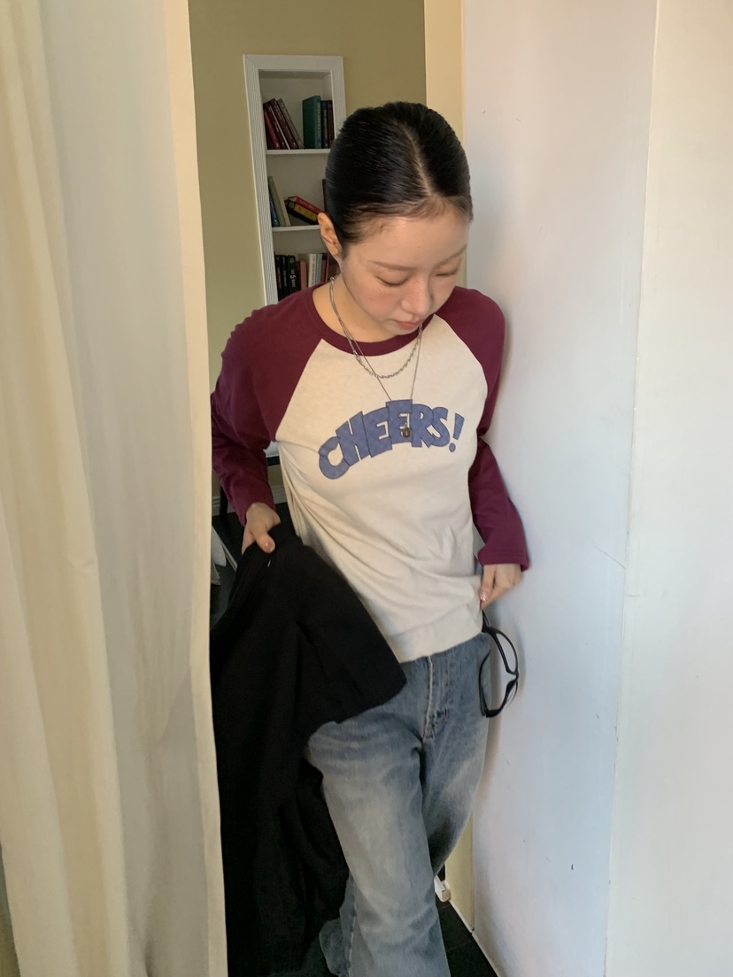 SUNDER MARKET韓國代購㊣女裝新款休閑推薦時尚熱賣長袖T恤SUNDER MARKET長袖T恤