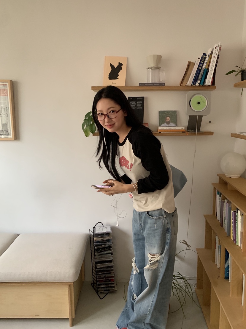 SUNDER MARKET韓國代購㊣女裝新款休閑推薦時尚熱賣長袖T恤SUNDER MARKET長袖T恤