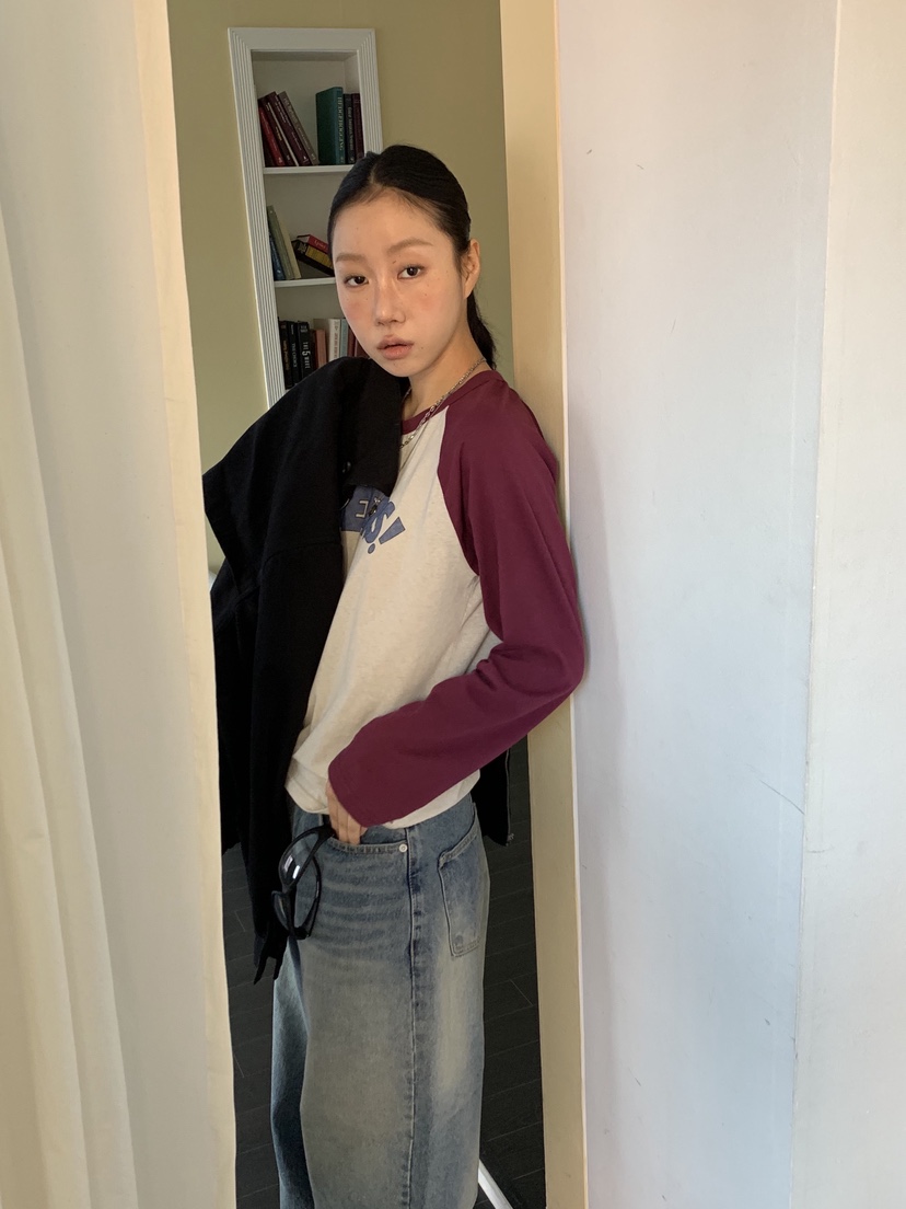 SUNDER MARKET韓國代購㊣女裝新款休閑推薦時尚熱賣長袖T恤SUNDER MARKET長袖T恤