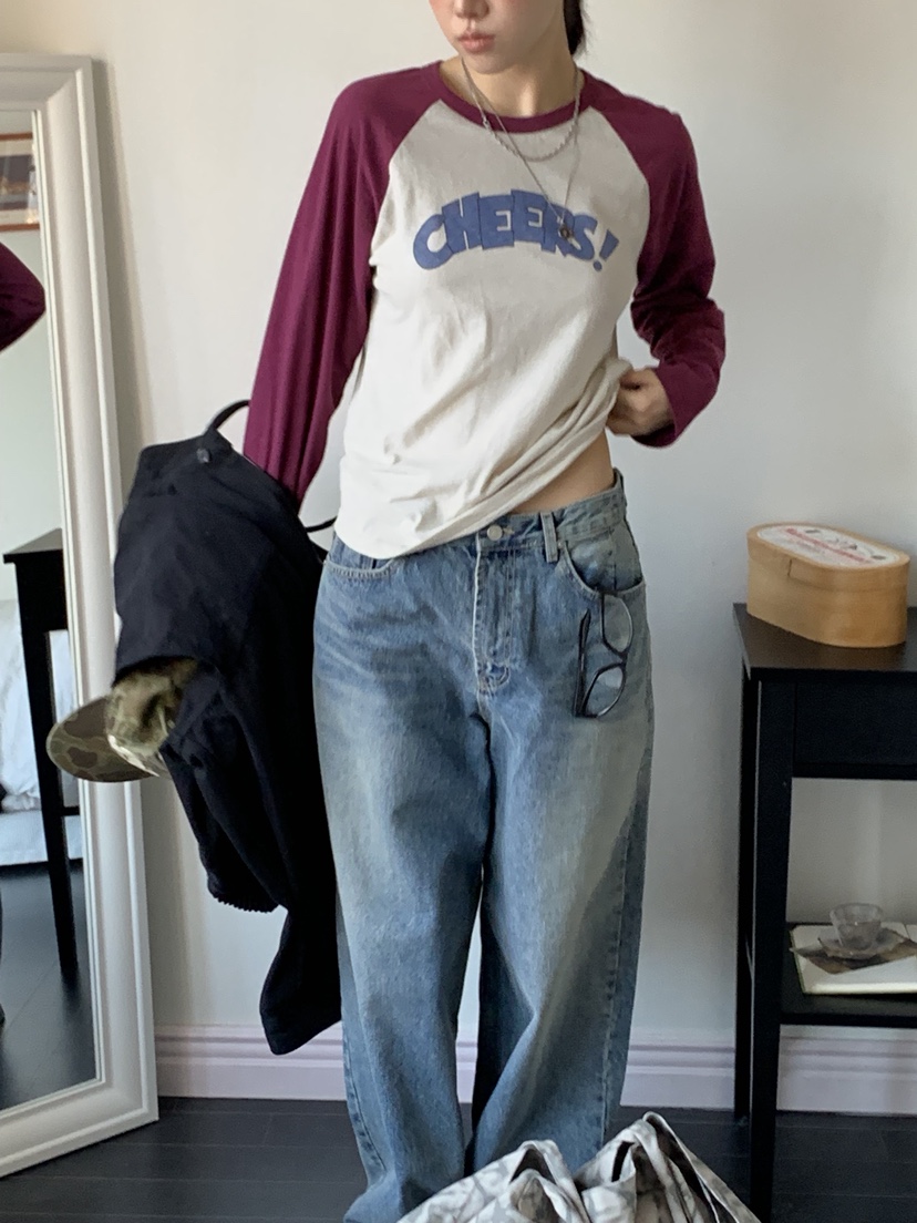 SUNDER MARKET韓國代購㊣女裝新款休閑推薦時尚熱賣長袖T恤SUNDER MARKET長袖T恤