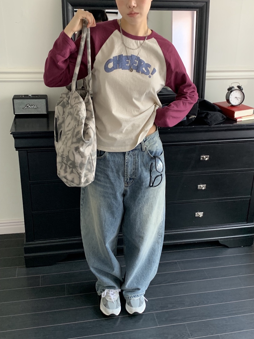 SUNDER MARKET韓國代購㊣女裝新款休閑推薦時尚熱賣長袖T恤SUNDER MARKET長袖T恤