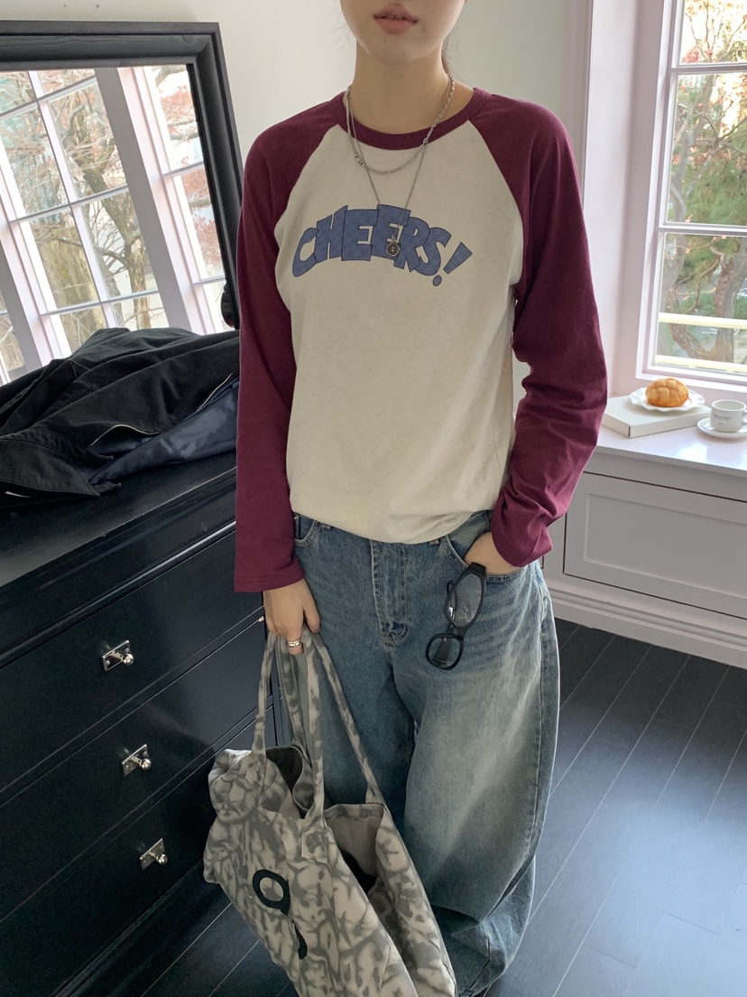 SUNDER MARKET韓國代購㊣女裝新款休閑推薦時尚熱賣長袖T恤SUNDER MARKET長袖T恤圖色2