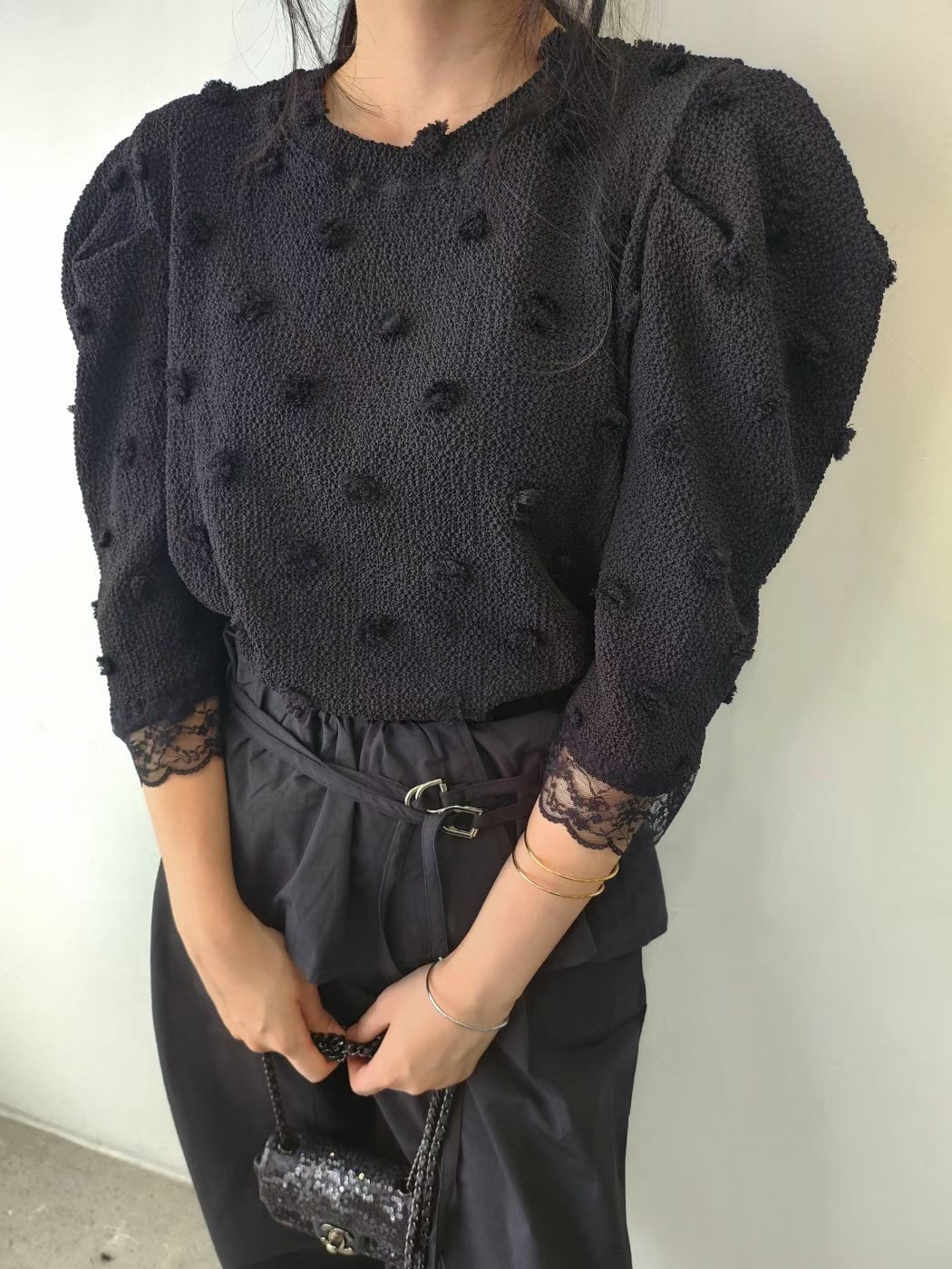 LAYERING㊣東大門代購女士新款熱賣26春夏真品推薦襯衫蕾絲衫LAYERING襯衫/蕾絲衫圖色1