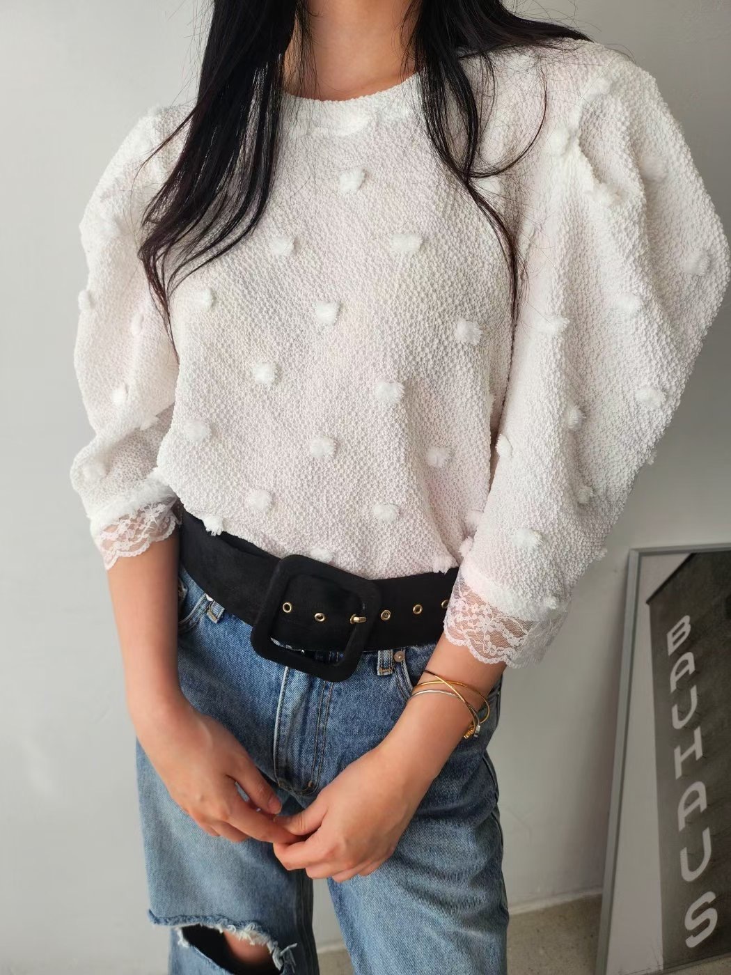 LAYERING㊣東大門代購女士新款熱賣26春夏真品推薦襯衫蕾絲衫LAYERING襯衫/蕾絲衫圖色2