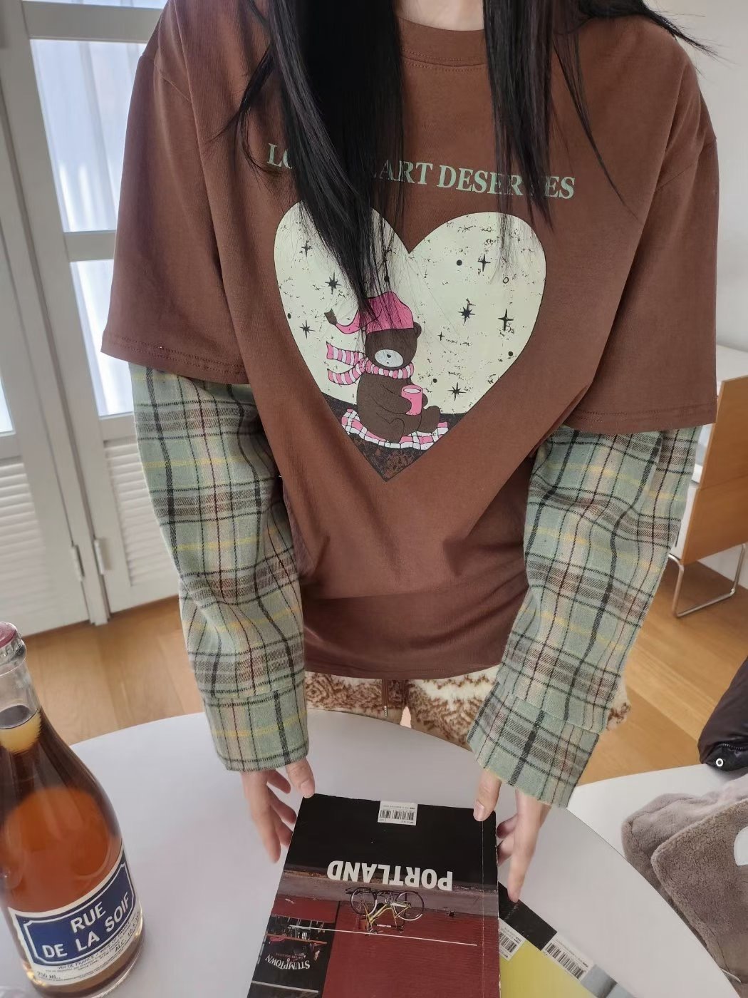 LAYERING韓國直郵㊣女士新品職業真品人氣推薦時尚熱賣長袖T恤LAYERING長袖T恤圖色2