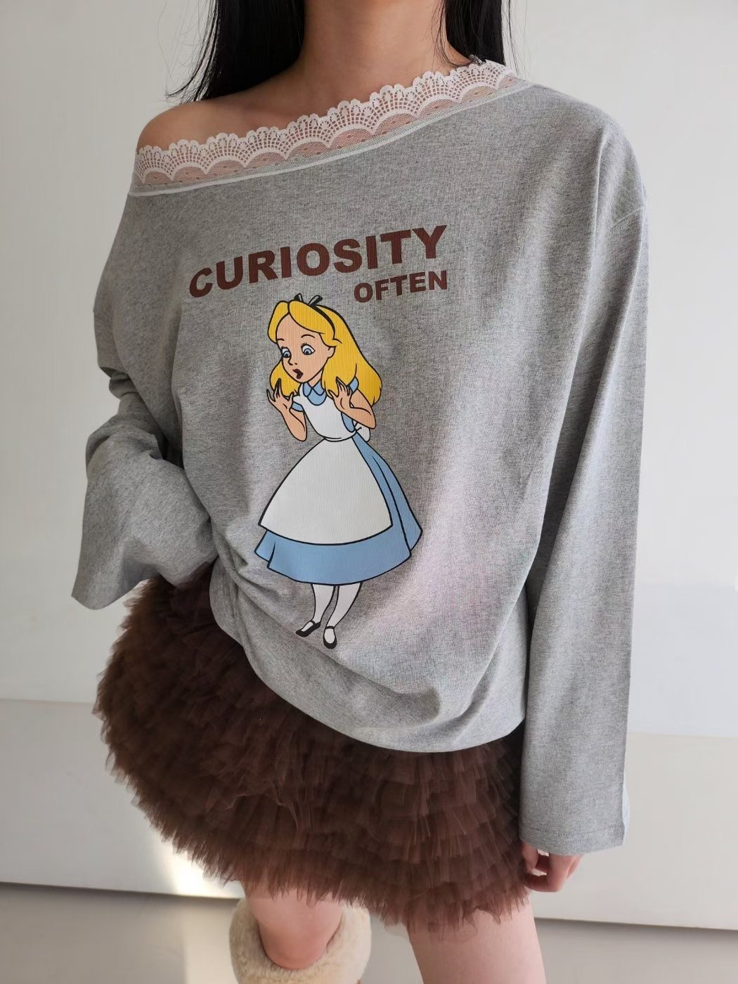 LAYERING韓國代購㊣女裝新款職業休閑推薦人氣熱賣時尚長袖T恤LAYERING長袖T恤圖色1