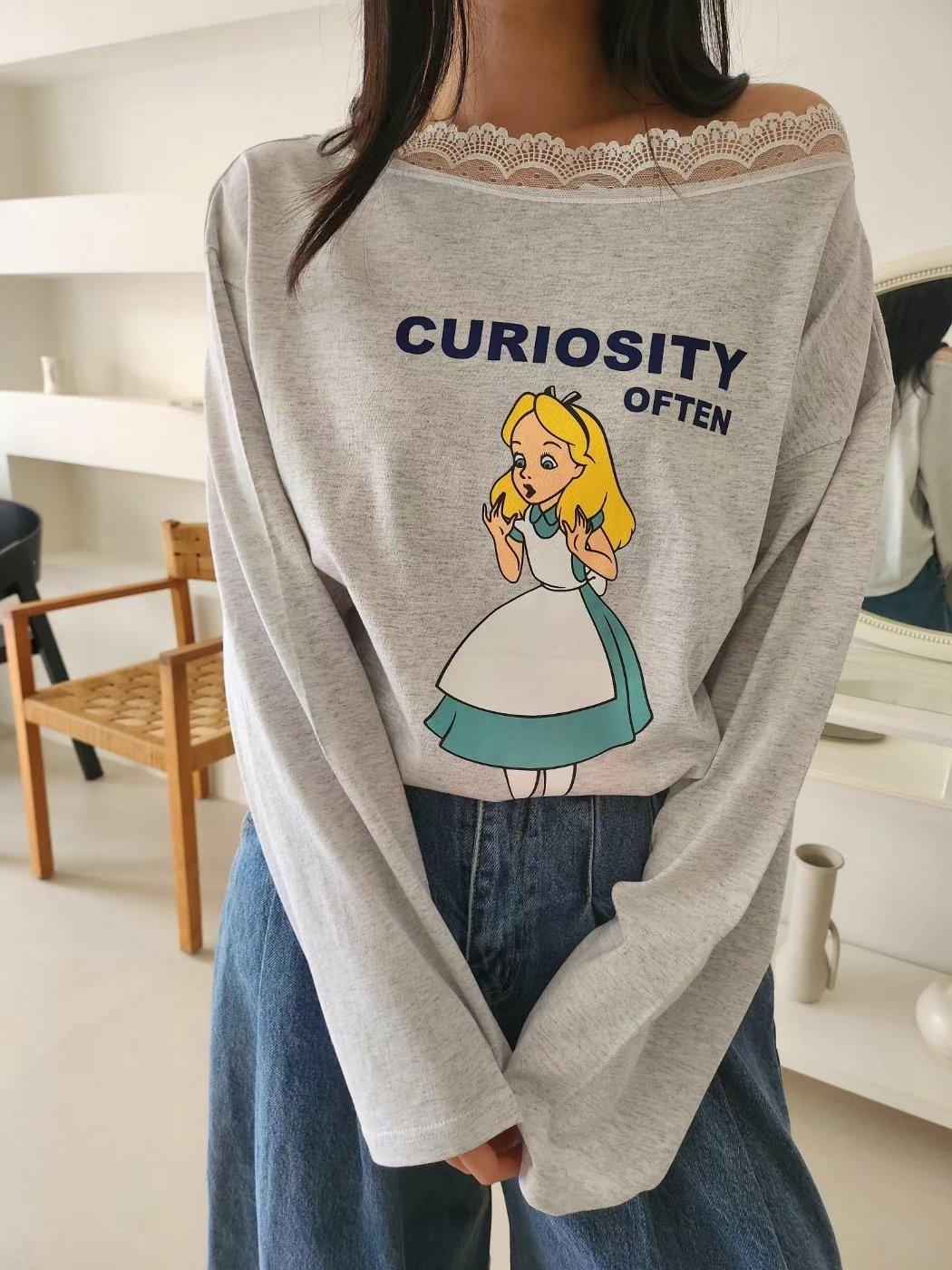 LAYERING韓國代購㊣女裝新款職業休閑推薦人氣熱賣時尚長袖T恤LAYERING長袖T恤圖色4