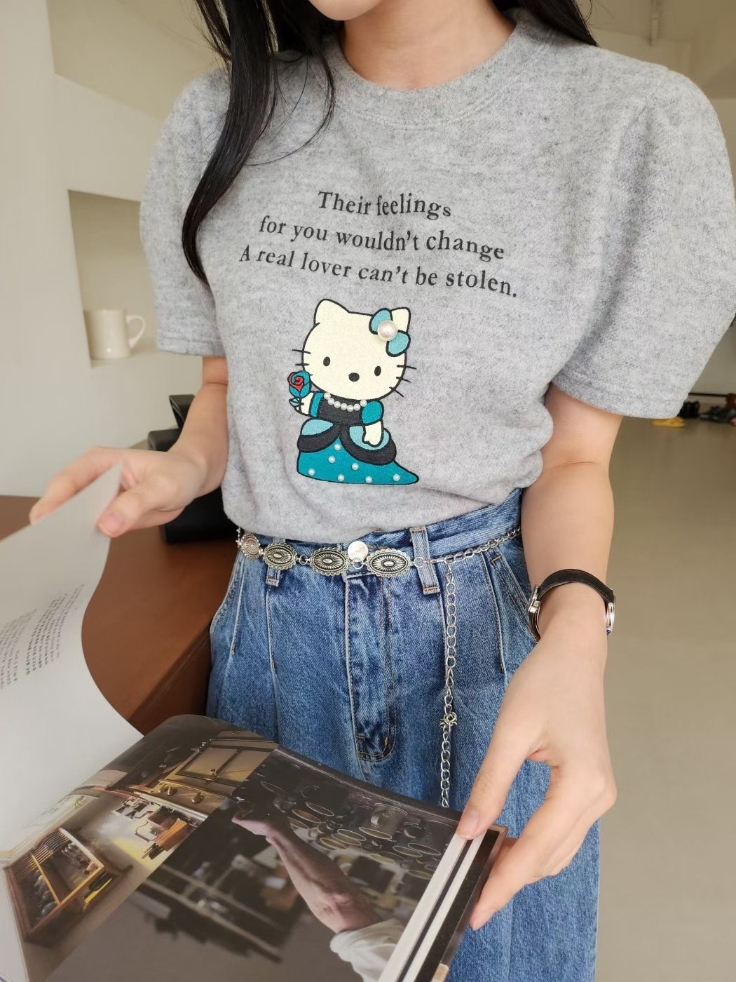 LAYERING㊣東大門代購女裝新款真品人氣休閑26春夏職業熱賣T恤LAYERINGT恤圖色3