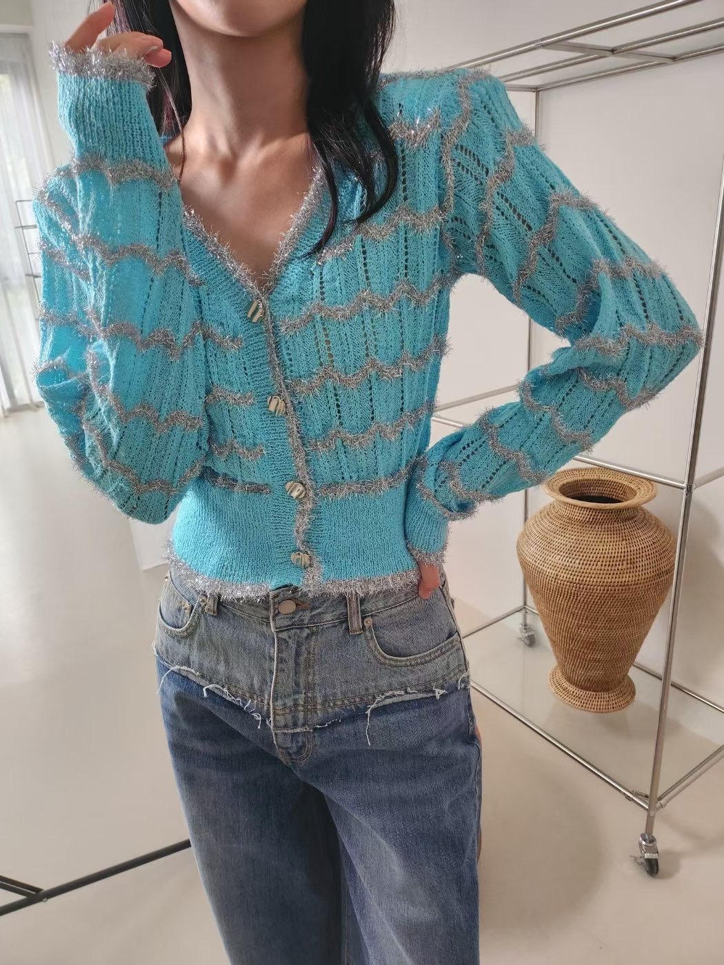 LAYERING東大門直郵㊣女士新品休閑26春夏熱賣職業真品針織衫LAYERING針織衫圖色3