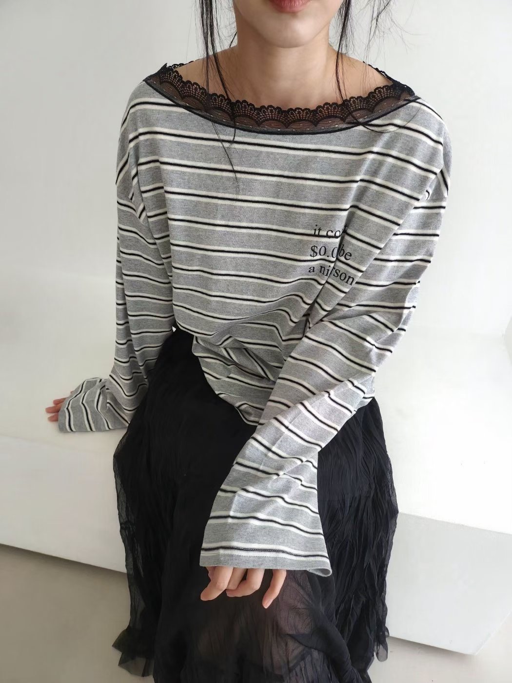 LAYERING㊣東大門實拍女士新品職業26春夏人氣熱賣推薦長袖T恤LAYERING長袖T恤圖色2