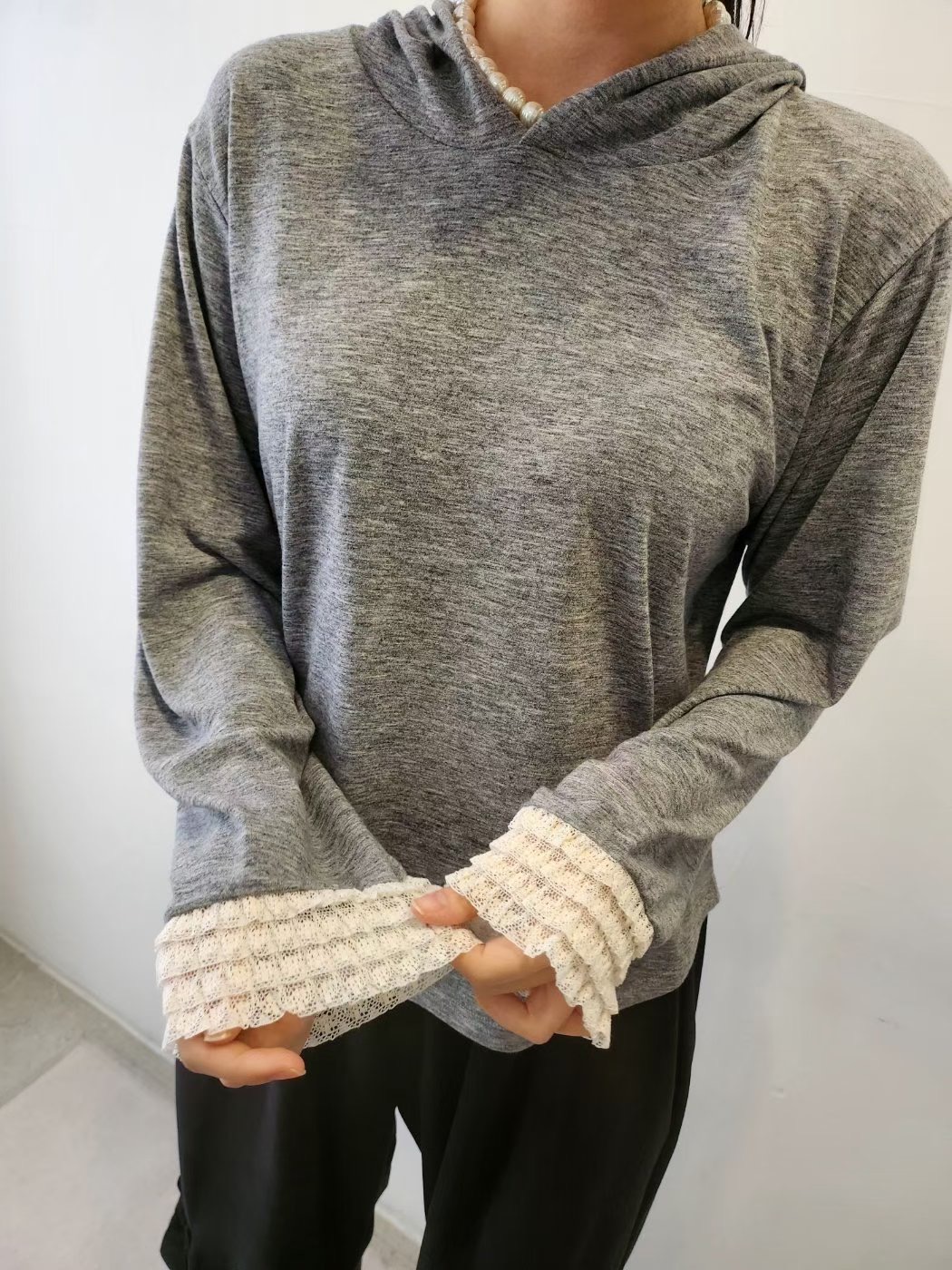 LAYERING韓國代購㊣女裝新款26春夏職業真品休閑長袖T恤兜帽LAYERING長袖T恤圖色1