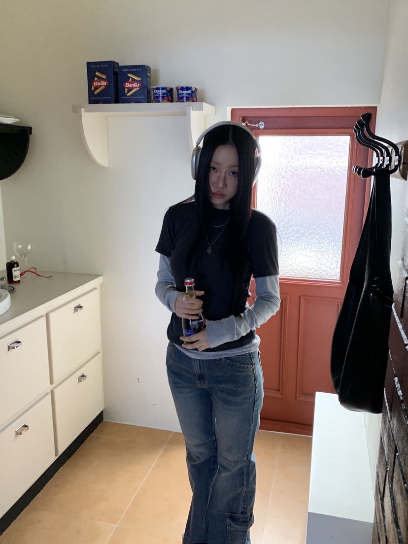 SUNDER MARKET韓國代購㊣女裝新款人氣熱賣職業長袖T恤假兩件SUNDER MARKET長袖T恤