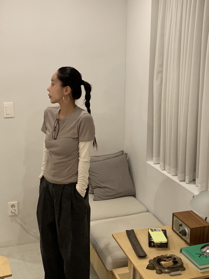 SUNDER MARKET韓國代購㊣女裝新款人氣熱賣職業長袖T恤假兩件SUNDER MARKET長袖T恤