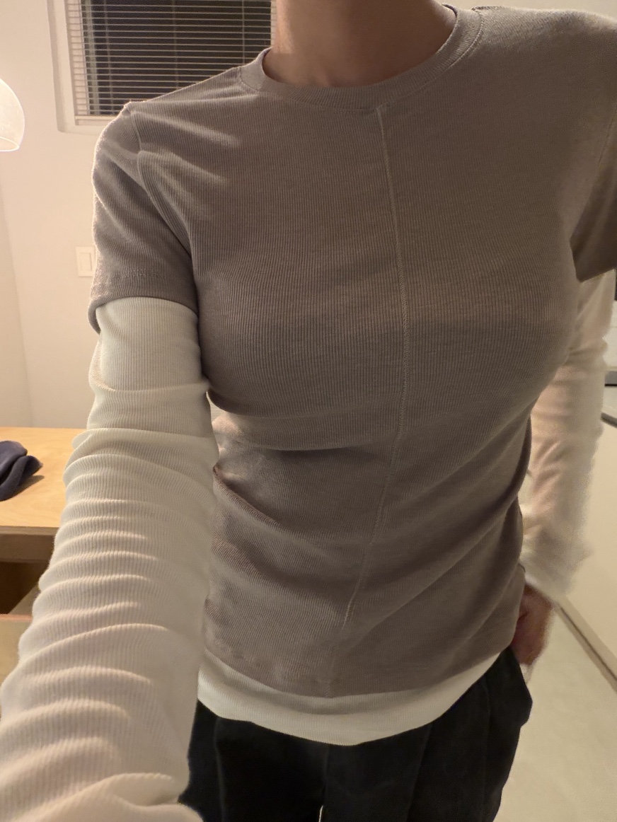 SUNDER MARKET韓國代購㊣女裝新款人氣熱賣職業長袖T恤假兩件SUNDER MARKET長袖T恤