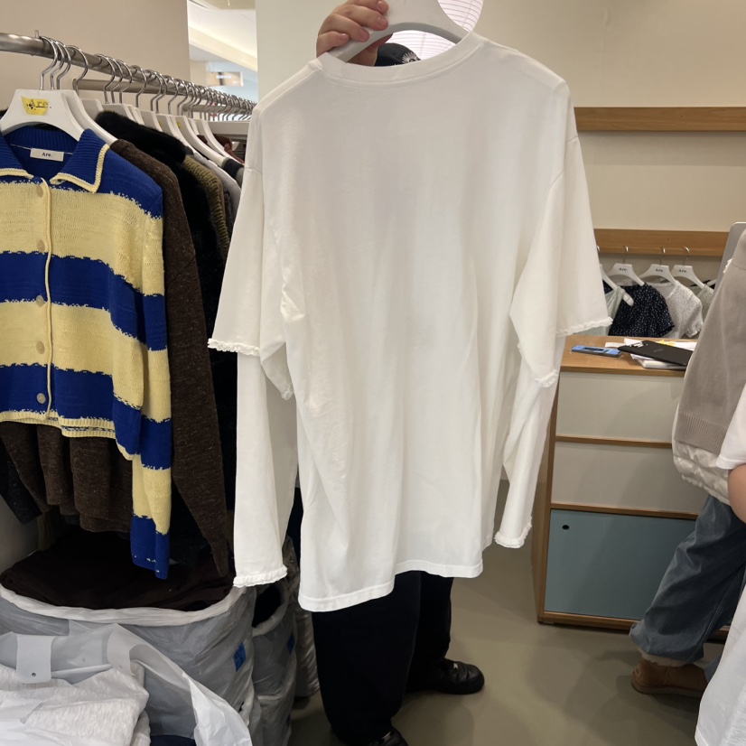 ARE㊣東大門代購女裝新款推薦休閑真品時尚熱賣長袖T恤假兩件ARE YOU/ARE長袖T恤