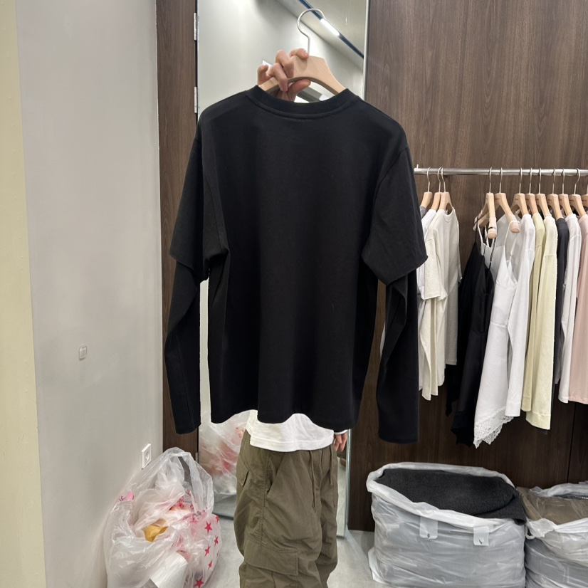 URBANSTORY/REMAKING㊣東大門代購女裝新品休閑長袖T恤雙排扣春款Remaking/URBANSTORY長袖T恤