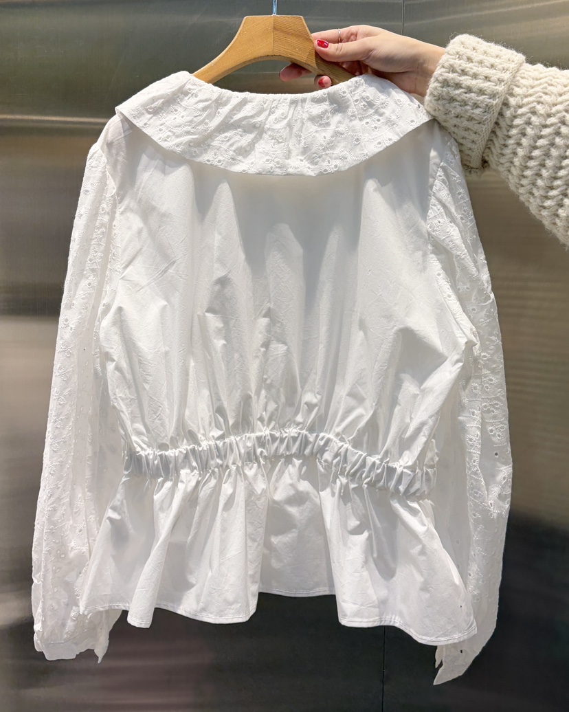 MENDL S㊣東大門代購女士新款熱賣時尚襯衫蕾絲衫春款圓領MENDL S襯衫/蕾絲衫