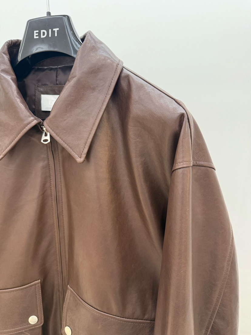 EDIT㊣東大門實拍女士新款熱賣真品人氣推薦26春夏職業皮衣EDIT皮衣