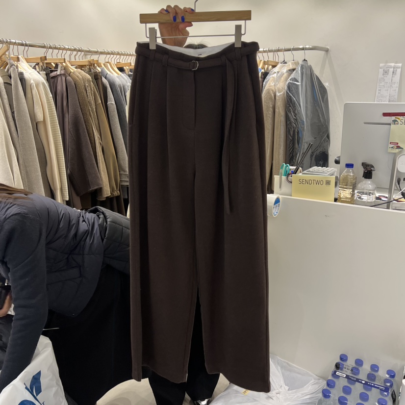 SENDTWO東大門直郵㊣女裝新款時尚休閑人氣休閑褲含腰帶系帶SENDTWO休閑褲圖色3