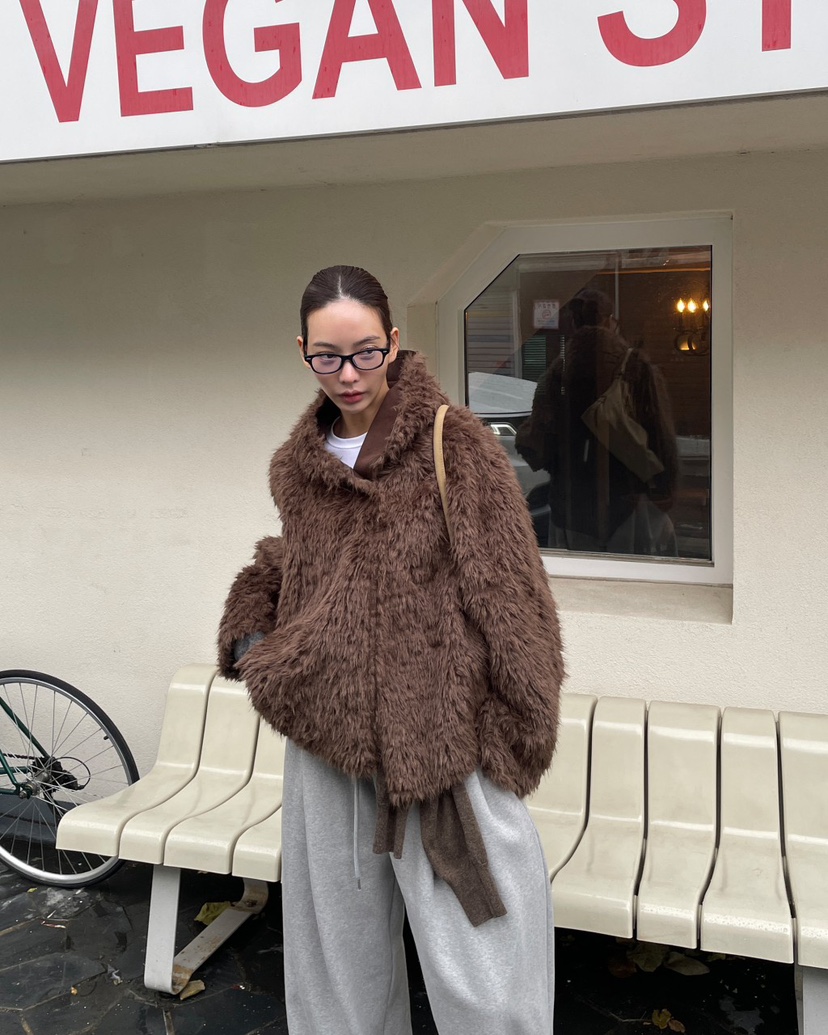 D2/A2韓國直郵㊣女裝新款熱賣時尚26春夏短款大衣羊毛雙面D2/A2短款大衣