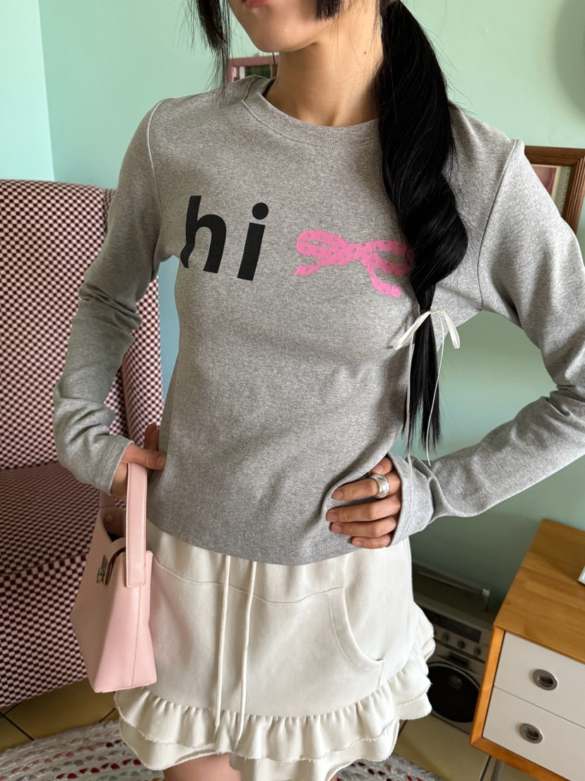 MORE THAN-P韓國直郵㊣女裝新款26春夏人氣時尚長袖T恤春款MORE THAN長袖T恤