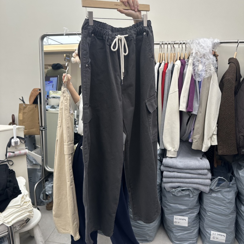 I MFACT韓國代購㊣女裝新品熱賣人氣休閑褲工裝褲春款棉質I MFACT休閑褲圖色2