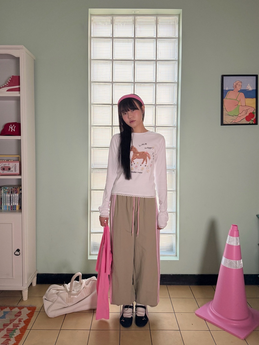 MORE THAN-P㊣東大門實拍女裝新品推薦熱賣時尚休閑褲春款MORE THAN休閑褲