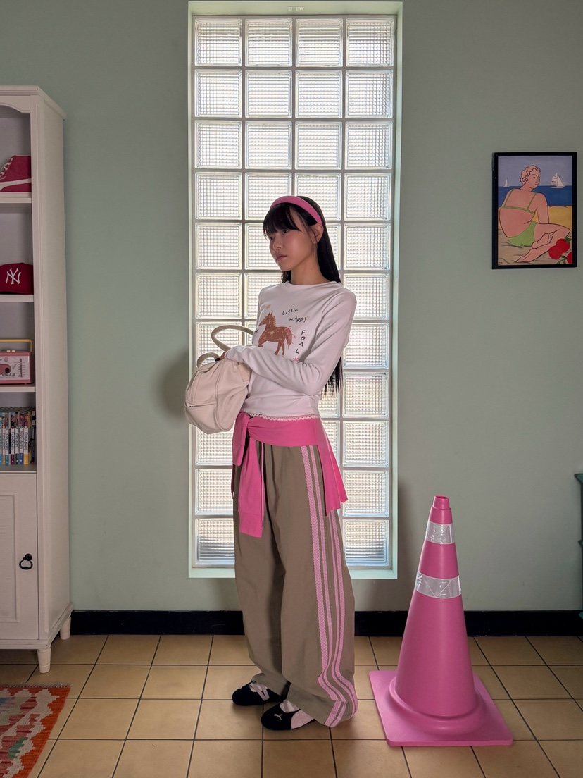 MORE THAN-P㊣東大門實拍女裝新品推薦熱賣時尚休閑褲春款MORE THAN休閑褲