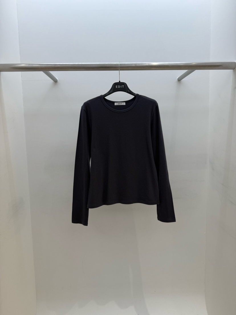 EDIT㊣東大門實拍女裝新品熱賣休閑人氣推薦真品時尚長袖T恤EDIT長袖T恤圖色3墨色