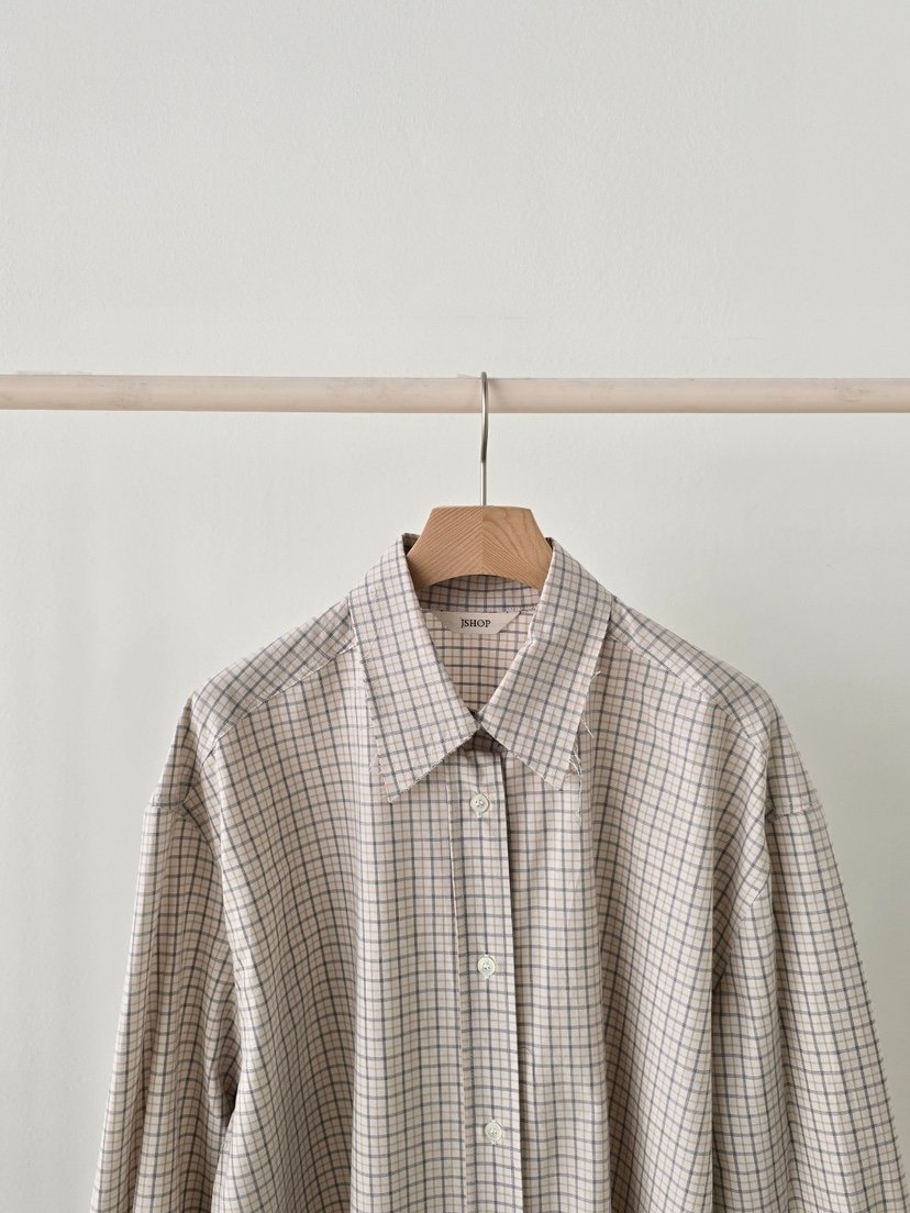 J SHOP韓國代購㊣女士新品推薦休閑26春夏襯衫蕾絲衫春款格子J_SHOP襯衫/蕾絲衫