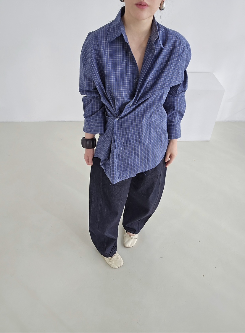 J SHOP韓國代購㊣女士新品推薦休閑26春夏襯衫蕾絲衫春款格子J_SHOP襯衫/蕾絲衫