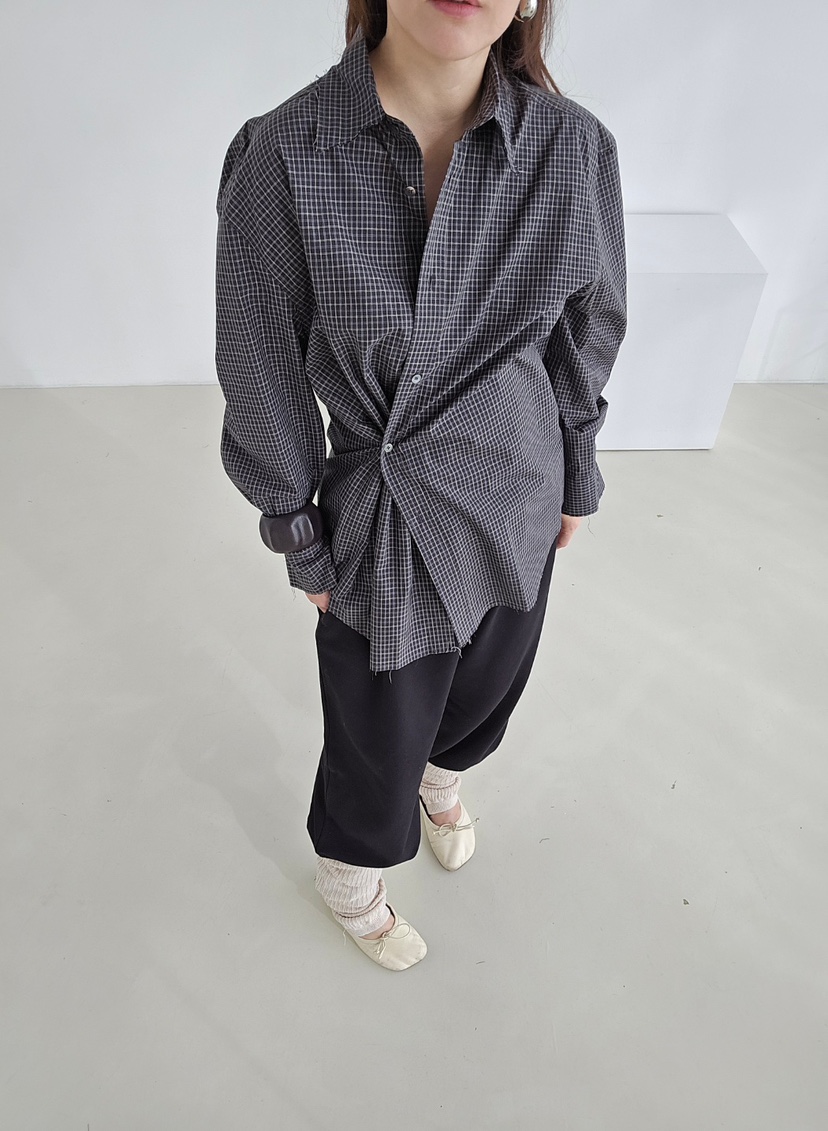 J SHOP韓國代購㊣女士新品推薦休閑26春夏襯衫蕾絲衫春款格子J_SHOP襯衫/蕾絲衫