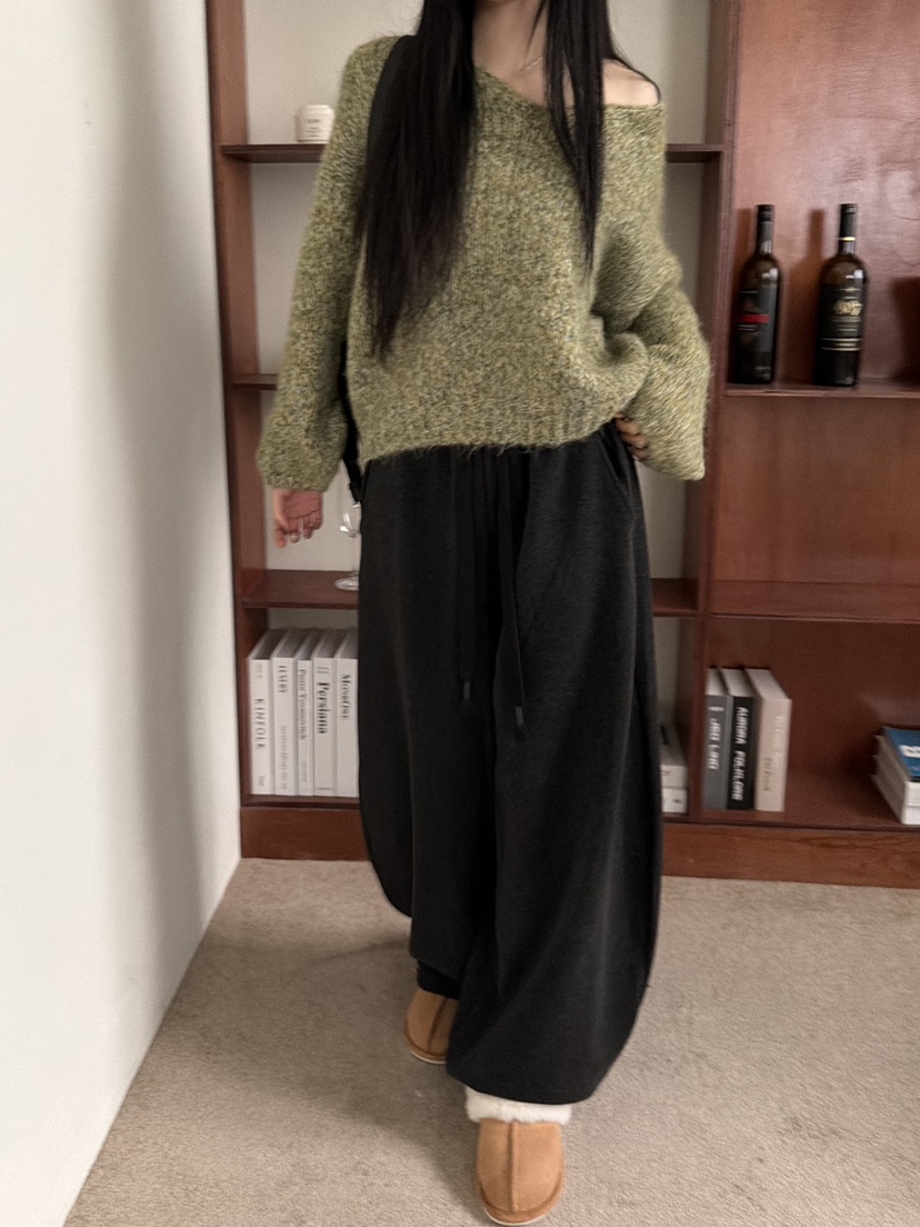 DE MATE韓國直郵㊣女士新品休閑人氣真品推薦針織衫V領寬松DE MATE針織衫