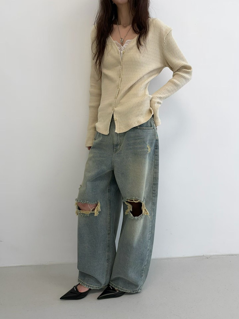 MINIMUZE韓國代購㊣女士新款26春夏人氣真品時尚休閑牛仔褲MINIMUZE牛仔褲