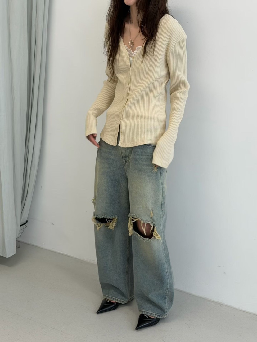 MINIMUZE韓國代購㊣女士新款26春夏人氣真品時尚休閑牛仔褲MINIMUZE牛仔褲