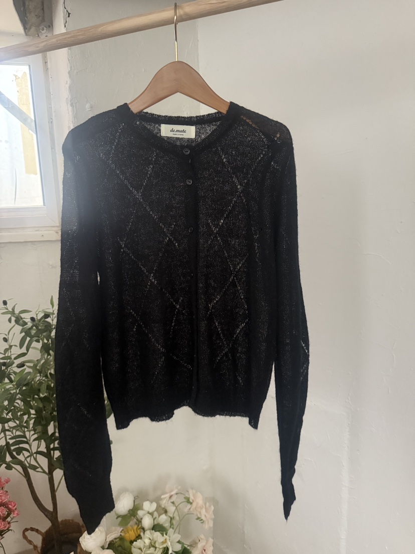 DE MATE韓國直郵㊣女士新品推薦人氣真品職業針織衫透明開衫DE MATE針織衫圖色1