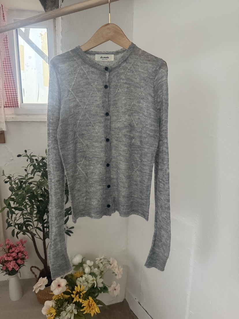 DE MATE韓國直郵㊣女士新品推薦人氣真品職業針織衫透明開衫DE MATE針織衫圖色3