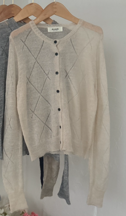 DE MATE韓國直郵㊣女士新品推薦人氣真品職業針織衫透明開衫DE MATE針織衫圖色4