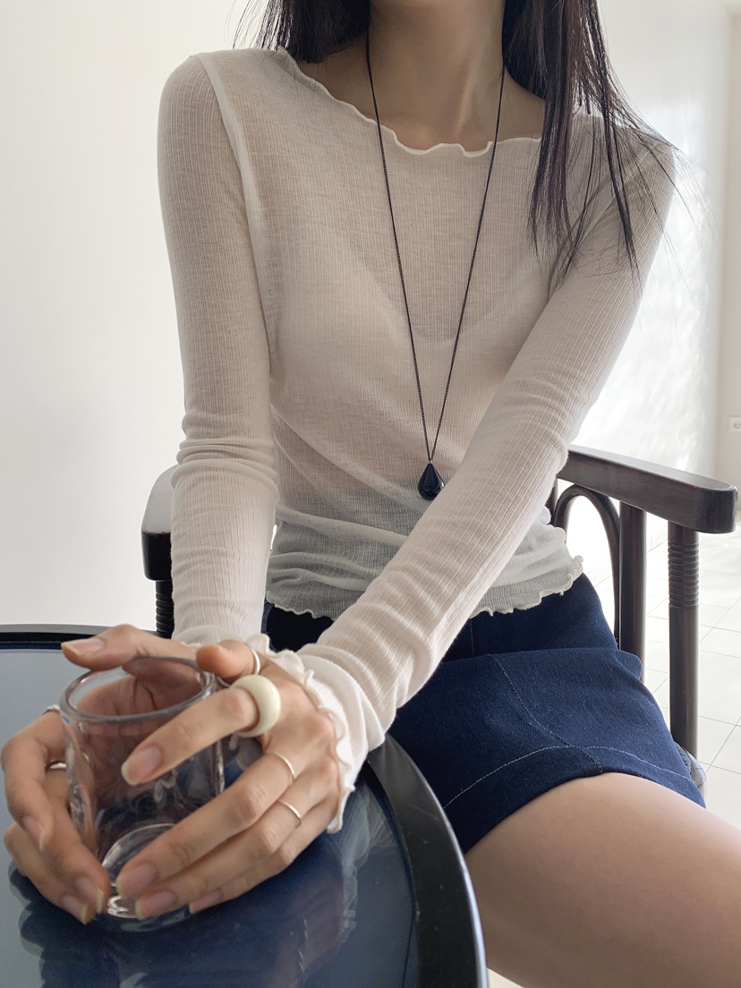 RE:OPENING㊣東大門代購女裝新品推薦休閑人氣真品長袖T恤天絲RE:OPENING長袖T恤