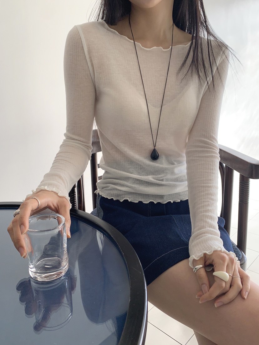 RE:OPENING㊣東大門代購女裝新品推薦休閑人氣真品長袖T恤天絲RE:OPENING長袖T恤