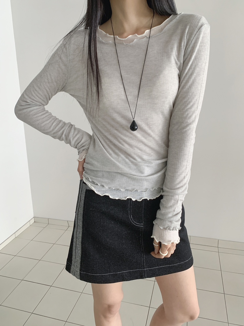 RE:OPENING㊣東大門代購女裝新品推薦休閑人氣真品長袖T恤天絲RE:OPENING長袖T恤