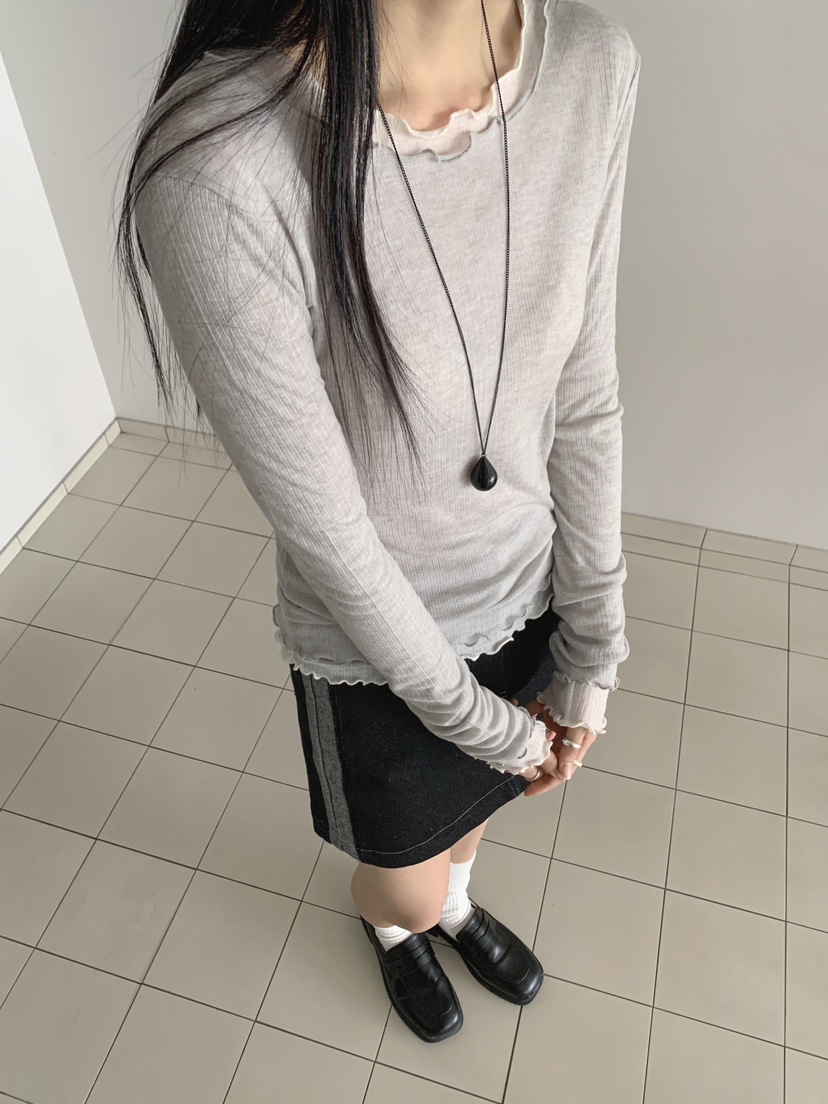 RE:OPENING㊣東大門代購女裝新品推薦休閑人氣真品長袖T恤天絲RE:OPENING長袖T恤