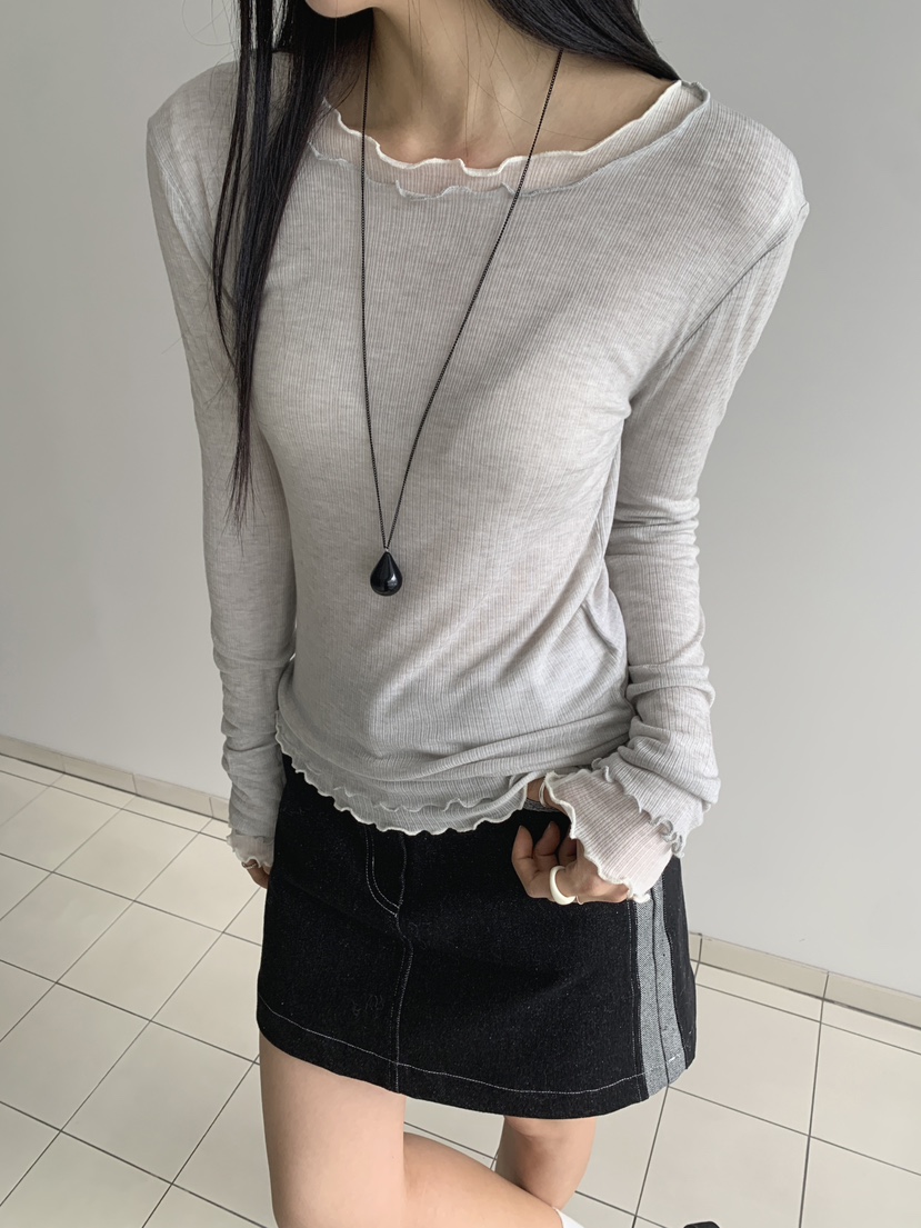 RE:OPENING㊣東大門代購女裝新品推薦休閑人氣真品長袖T恤天絲RE:OPENING長袖T恤